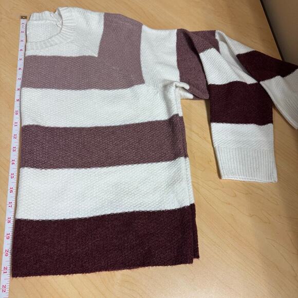 NWOT Pinque Waffle Knit Long Sleeve Color Block Stripped Cropped Sweater Size XL - Picture 10 of 10